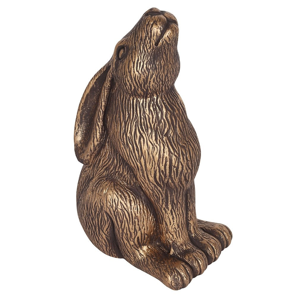 Bronze terracotta moon gazing hare ornament – photo 2