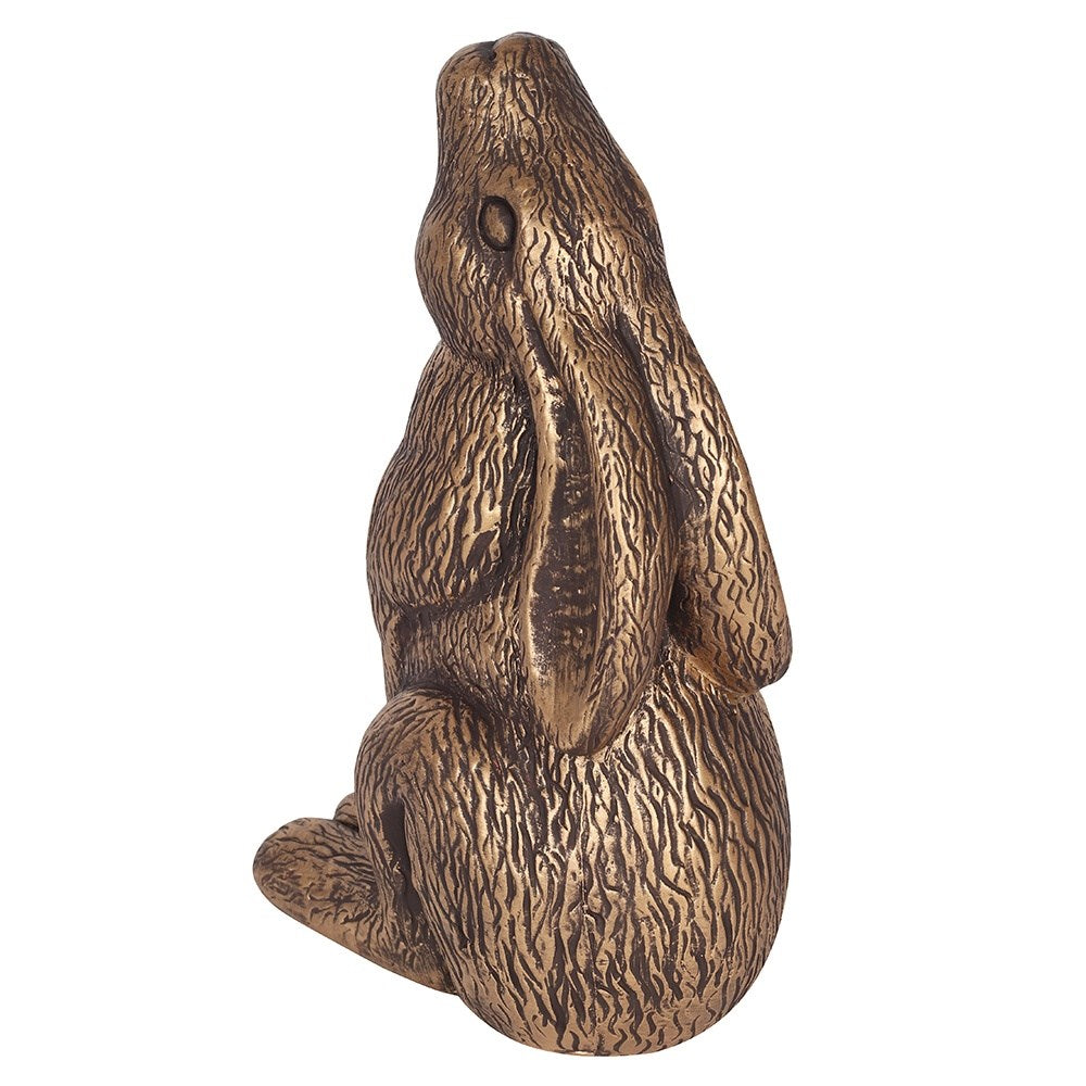 Bronze Terracotta Moon Gazing Hare Garden Ornament