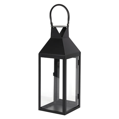Large Satin Black Candle Lantern